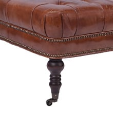 Remiel Aged 2 Seater Cowhide Bench